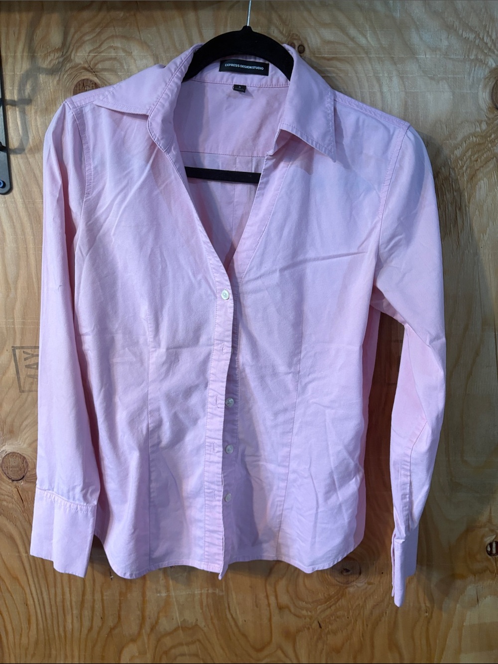 Express Light Pink Long-Sleeve Button Down Shirt
